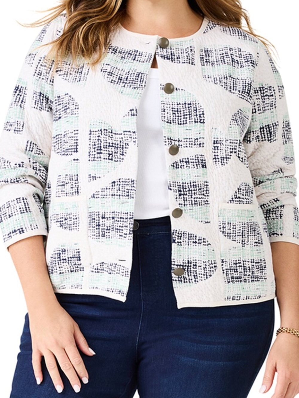 NEW‎ NIC+ZOE Plus Circle Sequence Knit Jacket SZ 1X